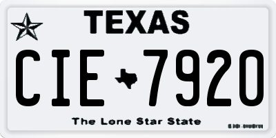 TX license plate CIE7920