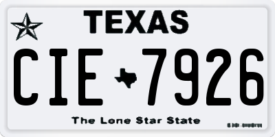 TX license plate CIE7926