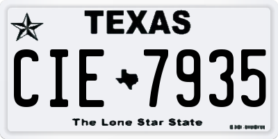 TX license plate CIE7935