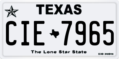 TX license plate CIE7965