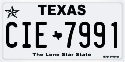 TX license plate CIE7991