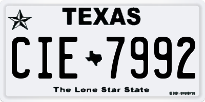 TX license plate CIE7992