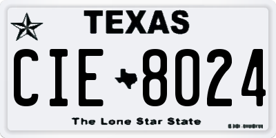TX license plate CIE8024