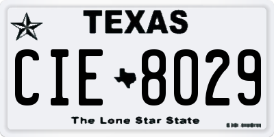 TX license plate CIE8029