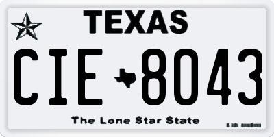 TX license plate CIE8043