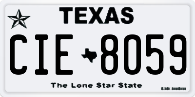 TX license plate CIE8059