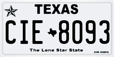 TX license plate CIE8093