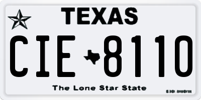 TX license plate CIE8110