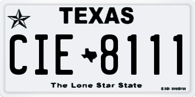 TX license plate CIE8111