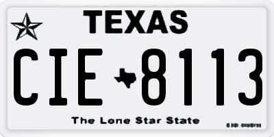 TX license plate CIE8113