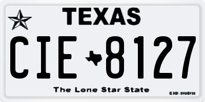 TX license plate CIE8127