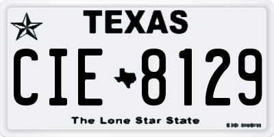TX license plate CIE8129