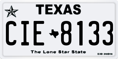 TX license plate CIE8133