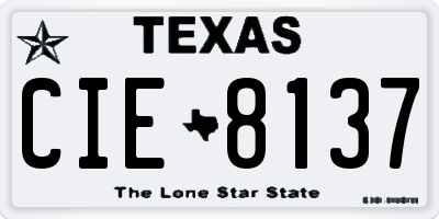TX license plate CIE8137