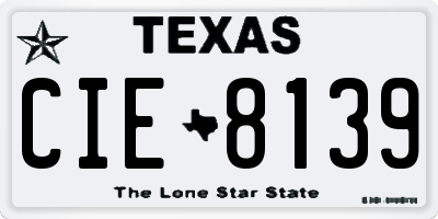 TX license plate CIE8139