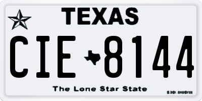 TX license plate CIE8144