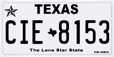 TX license plate CIE8153