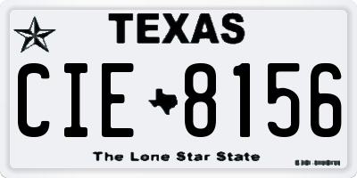 TX license plate CIE8156