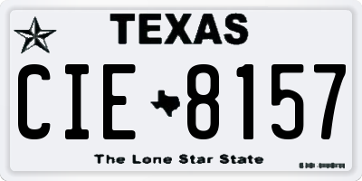TX license plate CIE8157