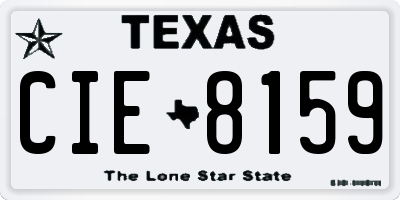 TX license plate CIE8159