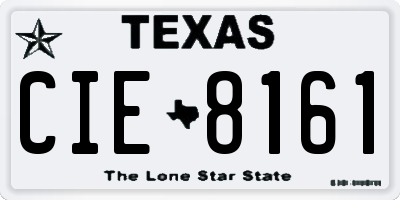 TX license plate CIE8161