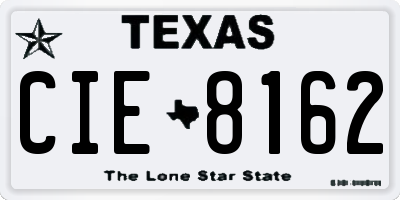 TX license plate CIE8162