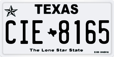TX license plate CIE8165