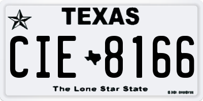TX license plate CIE8166