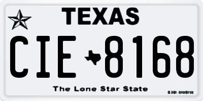 TX license plate CIE8168