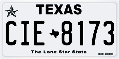 TX license plate CIE8173