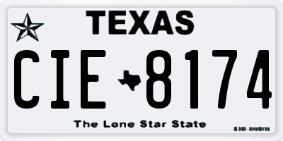TX license plate CIE8174