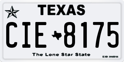 TX license plate CIE8175