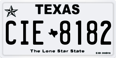 TX license plate CIE8182