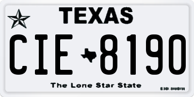 TX license plate CIE8190