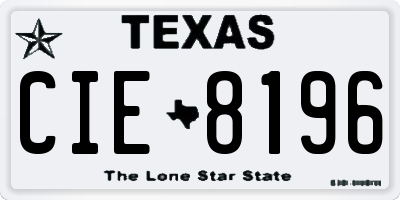 TX license plate CIE8196