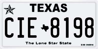 TX license plate CIE8198