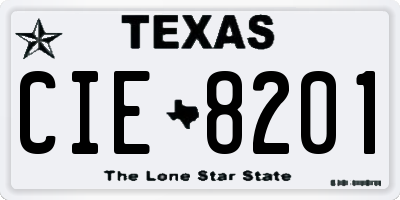 TX license plate CIE8201