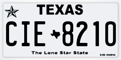 TX license plate CIE8210
