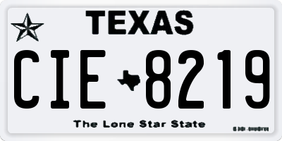 TX license plate CIE8219