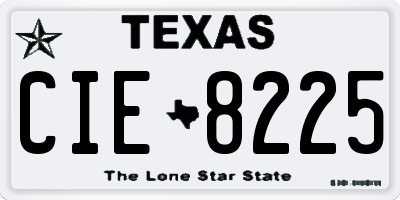 TX license plate CIE8225