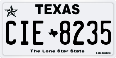 TX license plate CIE8235
