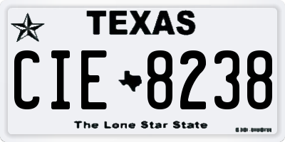 TX license plate CIE8238