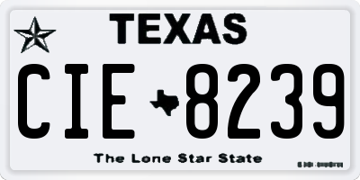 TX license plate CIE8239