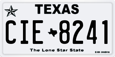 TX license plate CIE8241