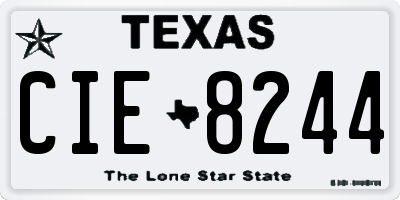 TX license plate CIE8244