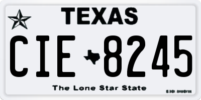 TX license plate CIE8245