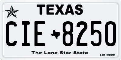 TX license plate CIE8250