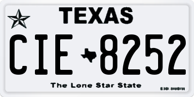 TX license plate CIE8252