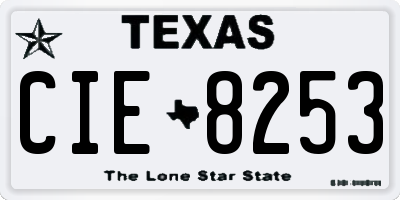TX license plate CIE8253