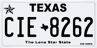 TX license plate CIE8262
